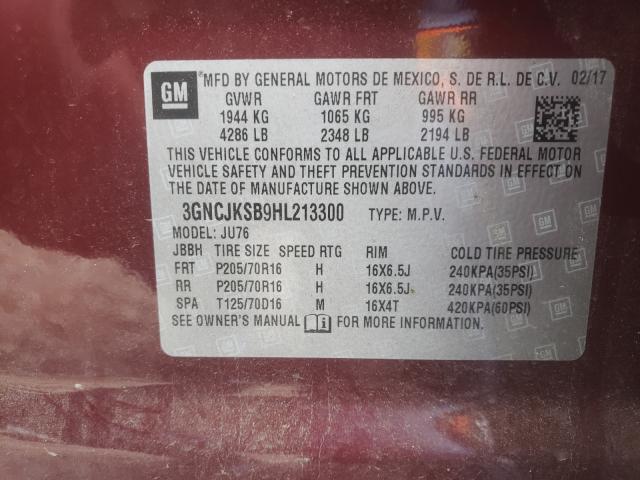 Photo 9 VIN: 3GNCJKSB9HL213300 - CHEVROLET TRAX LS 