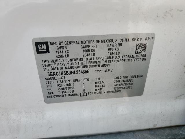 Photo 12 VIN: 3GNCJKSB9HL234356 - CHEVROLET TRAX LS 