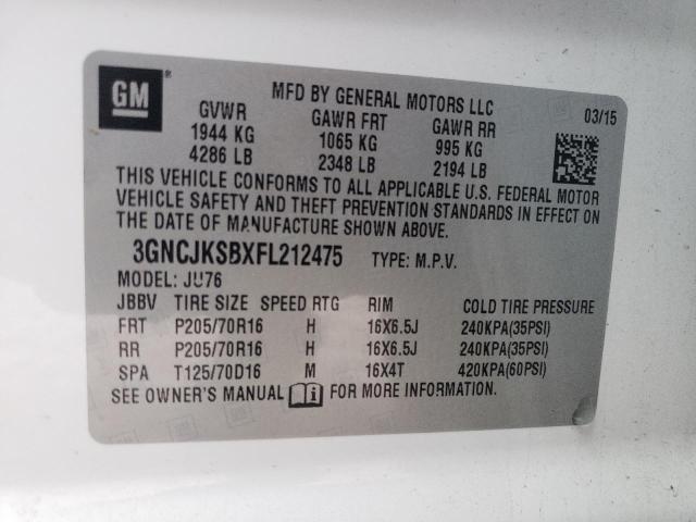 Photo 12 VIN: 3GNCJKSBXFL212475 - CHEVROLET TRAX 