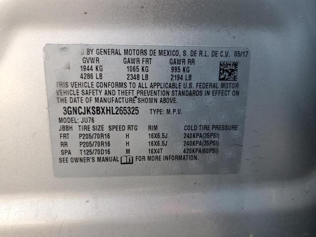 Photo 12 VIN: 3GNCJKSBXHL265325 - CHEVROLET TRAX 1LT 