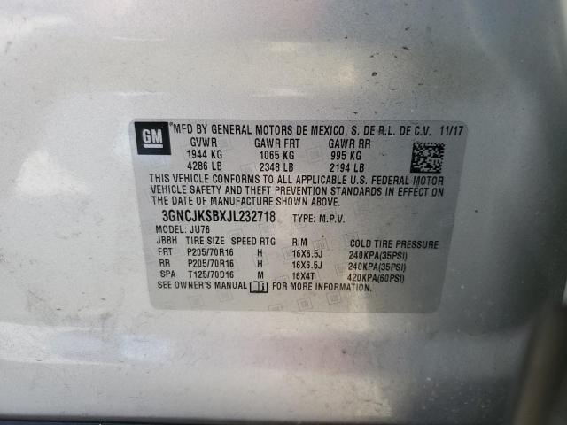 Photo 9 VIN: 3GNCJKSBXJL232718 - CHEVROLET TRAX LS 