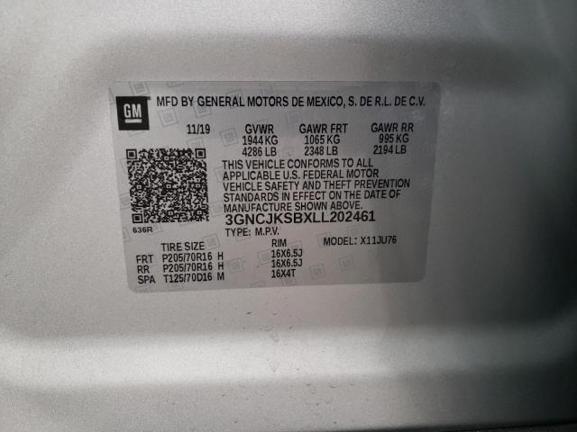 Photo 11 VIN: 3GNCJKSBXLL202461 - CHEVROLET TRAX LS 