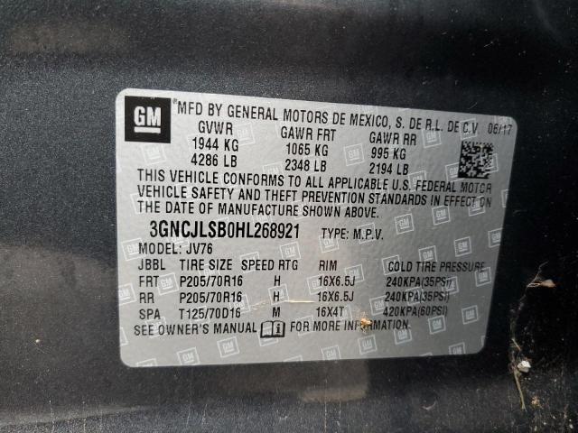 Photo 12 VIN: 3GNCJLSB0HL268921 - CHEVROLET TRAX 1LT 