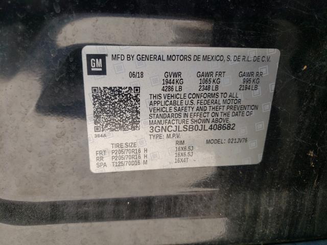 Photo 9 VIN: 3GNCJLSB0JL408682 - CHEVROLET TRAX 1LT 