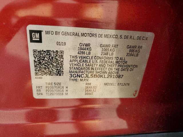 Photo 12 VIN: 3GNCJLSB0KL291087 - CHEVROLET TRAX 1LT 