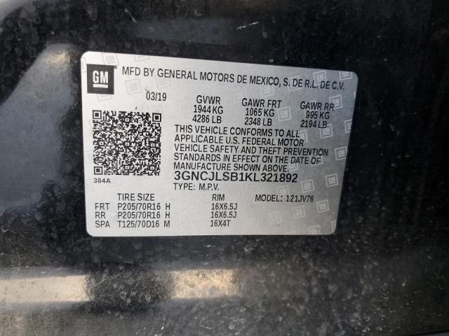 Photo 12 VIN: 3GNCJLSB1KL321892 - CHEVROLET TRAX 