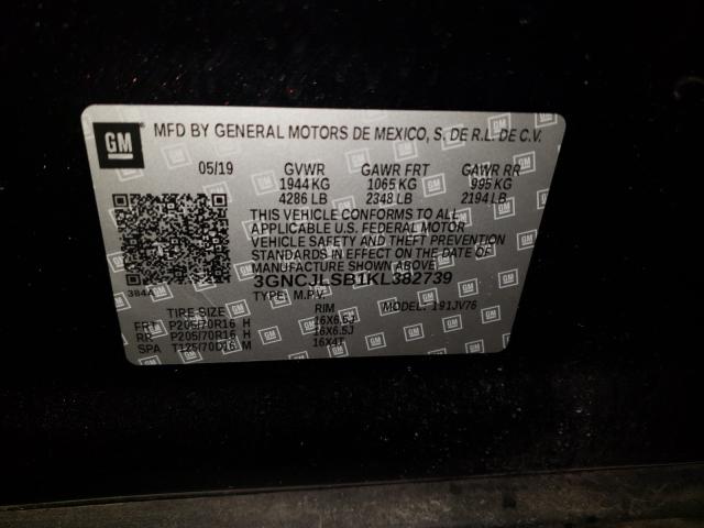 Photo 9 VIN: 3GNCJLSB1KL382739 - CHEVROLET TRAX 1LT 