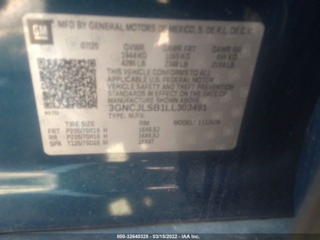 Photo 8 VIN: 3GNCJLSB1LL303491 - CHEVROLET TRAX 