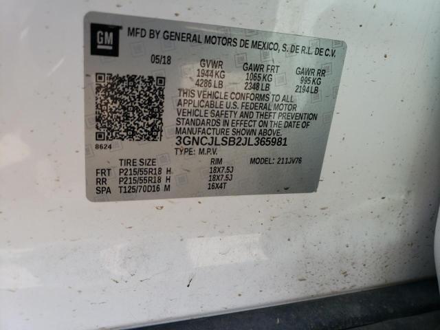 Photo 11 VIN: 3GNCJLSB2JL365981 - CHEVROLET TRAX 