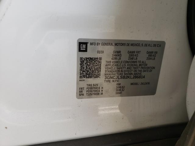 Photo 9 VIN: 3GNCJLSB2KL286814 - CHEVROLET TRAX 1LT 