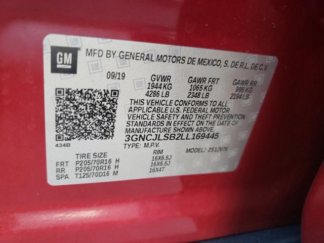 Photo 9 VIN: 3GNCJLSB2LL169445 - CHEVROLET TRAX 1LT 