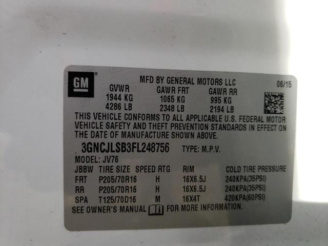 Photo 9 VIN: 3GNCJLSB3FL248756 - CHEVROLET TRAX 