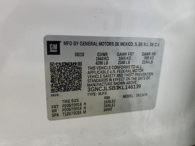 Photo 12 VIN: 3GNCJLSB3KL146139 - CHEVROLET TRAX 1LT 