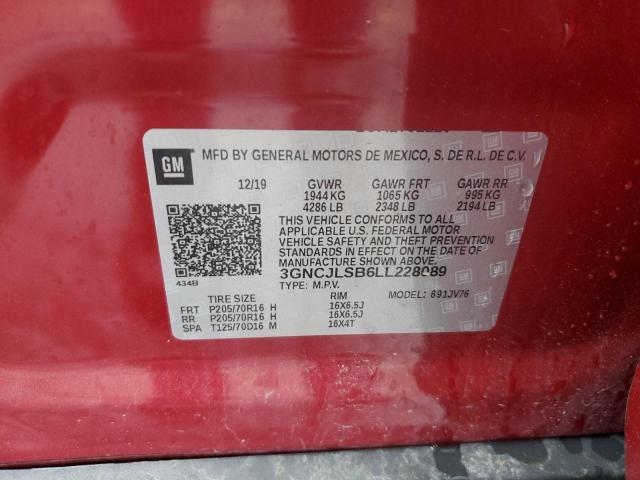 Photo 11 VIN: 3GNCJLSB6LL228089 - CHEVROLET TRAX 