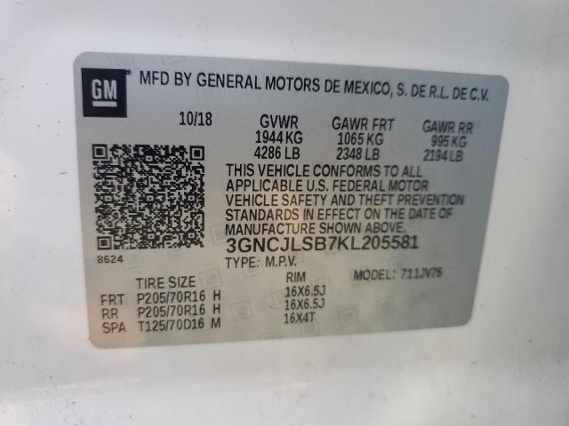 Photo 11 VIN: 3GNCJLSB7KL205581 - CHEVROLET TRAX 1LT 