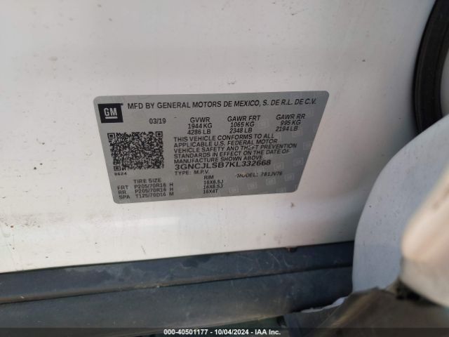 Photo 8 VIN: 3GNCJLSB7KL332668 - CHEVROLET TRAX 