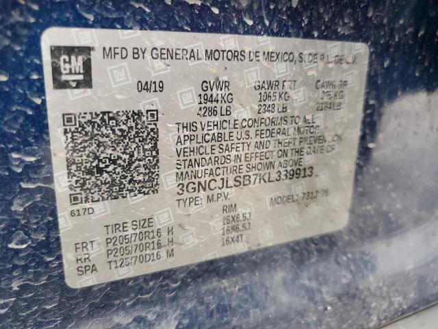 Photo 12 VIN: 3GNCJLSB7KL339913 - CHEVROLET TRAX 