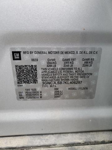 Photo 11 VIN: 3GNCJLSB7KL406297 - CHEVROLET TRAX 