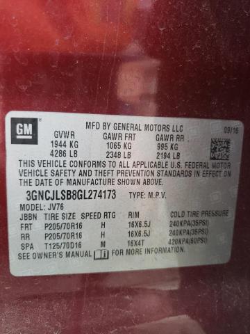 Photo 12 VIN: 3GNCJLSB8GL274173 - CHEVROLET TRAX 