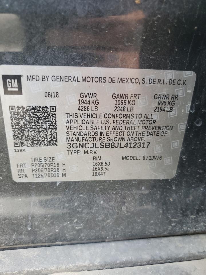 Photo 11 VIN: 3GNCJLSB8JL412317 - CHEVROLET TRAX 