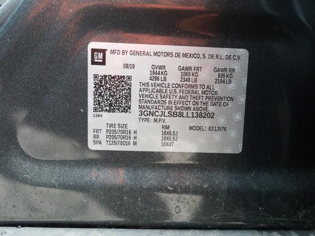 Photo 9 VIN: 3GNCJLSB8LL138202 - CHEVROLET TRAX 1LT 