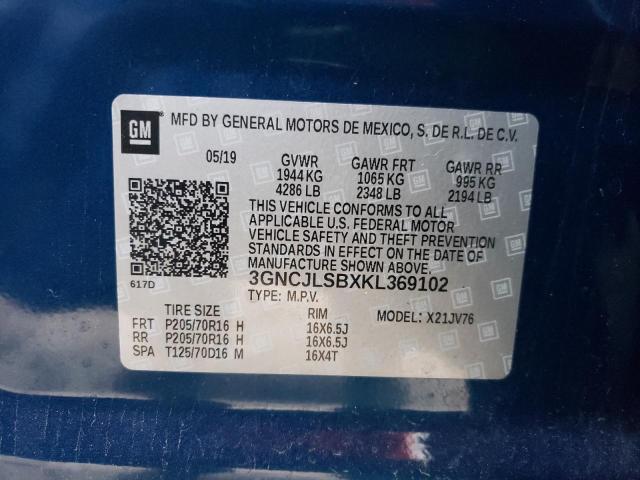 Photo 12 VIN: 3GNCJLSBXKL369102 - CHEVROLET TRAX 1LT 