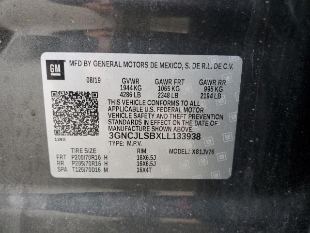 Photo 11 VIN: 3GNCJLSBXLL133938 - CHEVROLET TRAX 