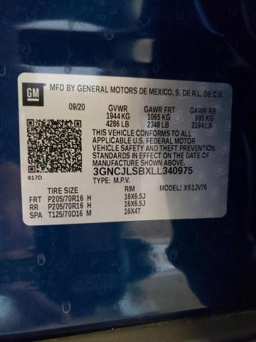 Photo 11 VIN: 3GNCJLSBXLL340975 - CHEVROLET TRAX 1LT 