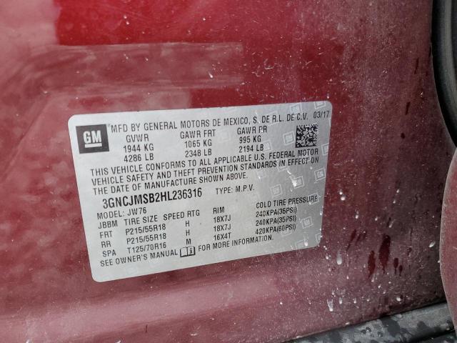 Photo 11 VIN: 3GNCJMSB2HL236316 - CHEVROLET TRAX 