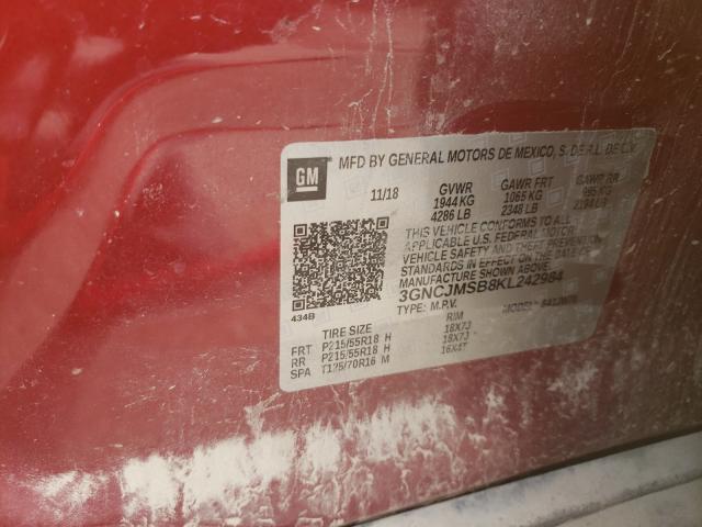 Photo 9 VIN: 3GNCJMSB8KL242984 - CHEVROLET TRAX PREMI 