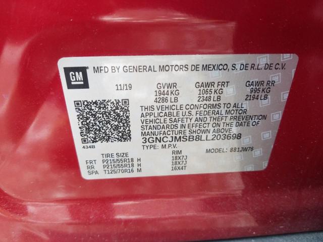 Photo 9 VIN: 3GNCJMSB8LL203698 - CHEVROLET TRAX PREMI 