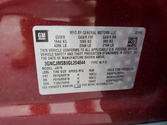 Photo 12 VIN: 3GNCJMSB9GL254844 - CHEVROLET TRAX LTZ 