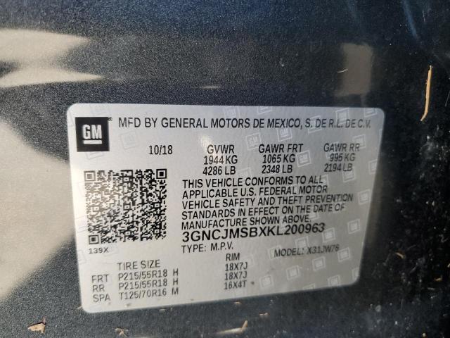 Photo 9 VIN: 3GNCJMSBXKL200963 - CHEVROLET TRAX PREMI 