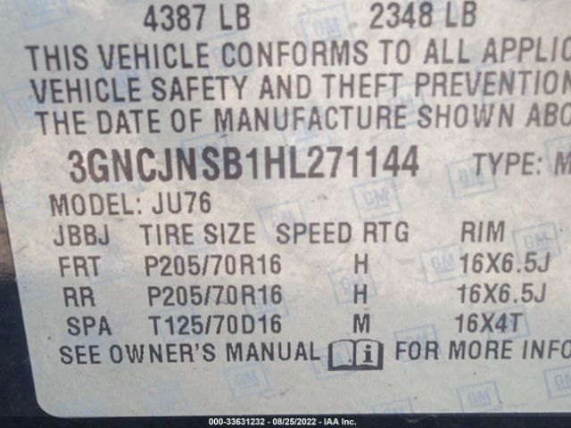 Photo 8 VIN: 3GNCJNSB1HL271144 - CHEVROLET TRAX 