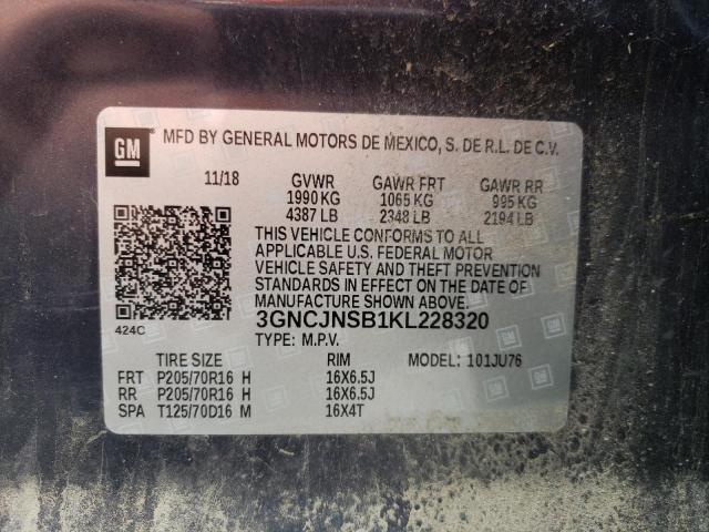 Photo 9 VIN: 3GNCJNSB1KL228320 - CHEVROLET TRAX LS 