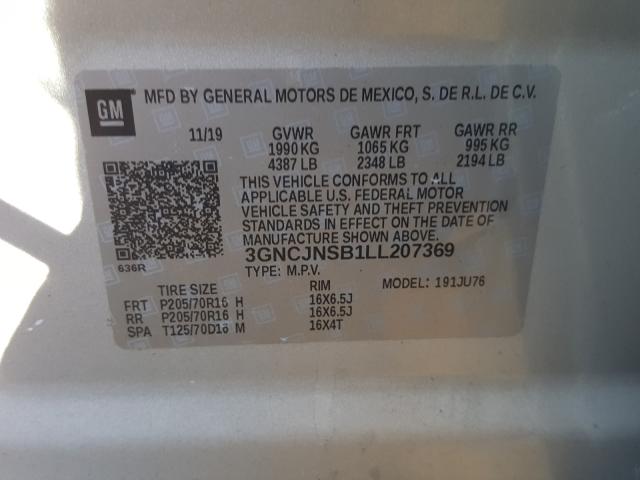 Photo 9 VIN: 3GNCJNSB1LL207369 - CHEVROLET TRAX LS 