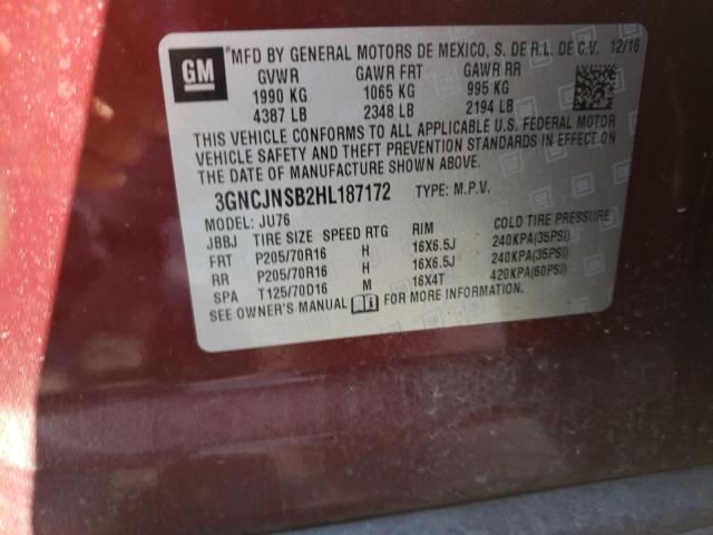 Photo 9 VIN: 3GNCJNSB2HL187172 - CHEVROLET TRAX LS 