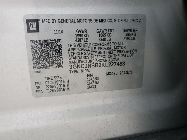 Photo 12 VIN: 3GNCJNSB2KL227483 - CHEVROLET TRAX LS 