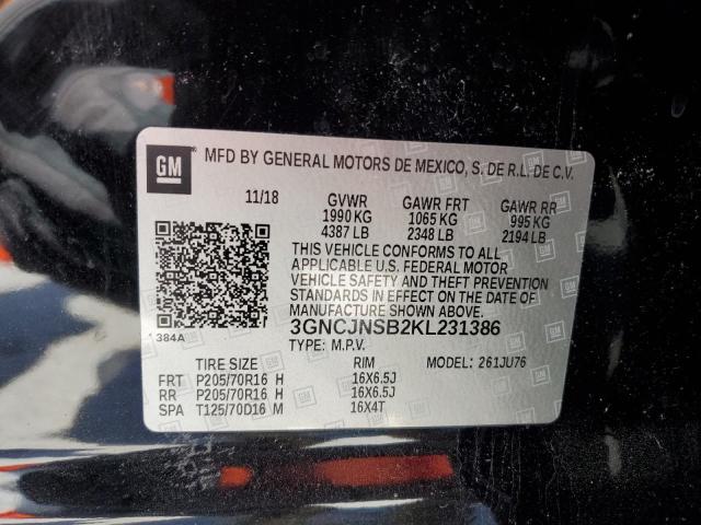 Photo 12 VIN: 3GNCJNSB2KL231386 - CHEVROLET TRAX 