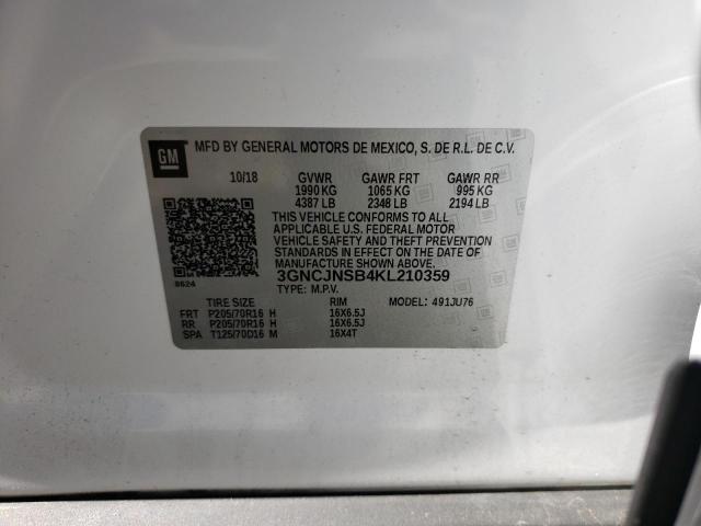 Photo 9 VIN: 3GNCJNSB4KL210359 - CHEVROLET TRAX LS 