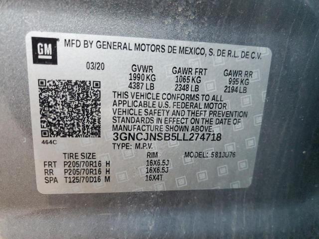 Photo 12 VIN: 3GNCJNSB5LL274718 - CHEVROLET TRAX 