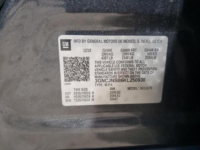 Photo 9 VIN: 3GNCJNSB6KL250930 - CHEVROLET TRAX LS 