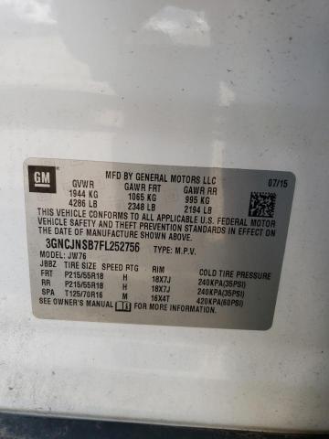 Photo 9 VIN: 3GNCJNSB7FL252756 - CHEVROLET TRAX LTZ 