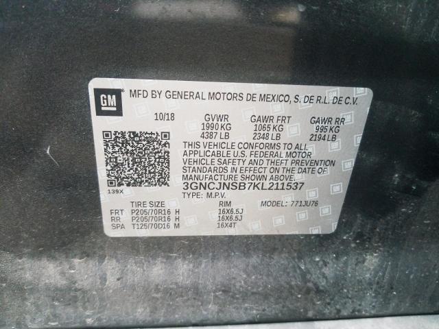 Photo 9 VIN: 3GNCJNSB7KL211537 - CHEVROLET TRAX LS 