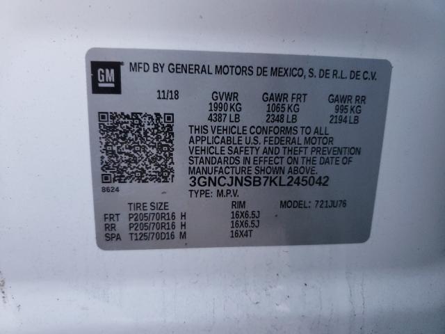 Photo 9 VIN: 3GNCJNSB7KL245042 - CHEVROLET TRAX LS 