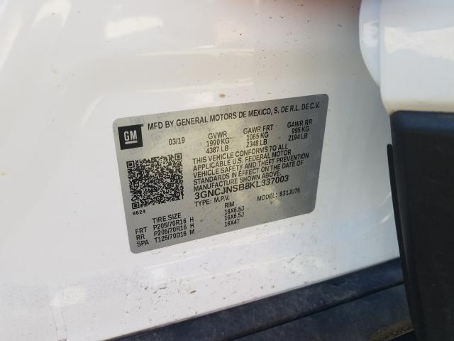 Photo 9 VIN: 3GNCJNSB8KL337003 - CHEVROLET TRAX LS 