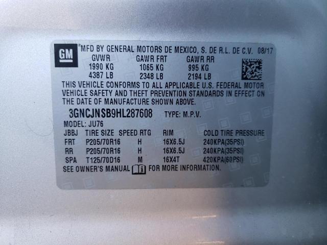 Photo 11 VIN: 3GNCJNSB9HL287608 - CHEVROLET TRAX LS 