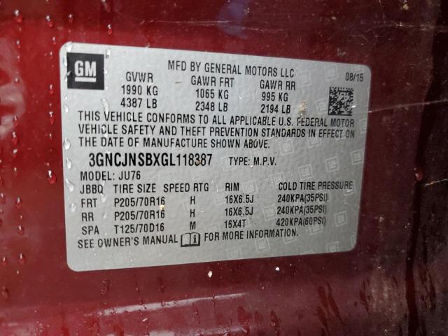 Photo 11 VIN: 3GNCJNSBXGL118387 - CHEVROLET TRAX 