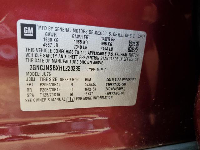 Photo 11 VIN: 3GNCJNSBXHL220385 - CHEVROLET TRAX LS 