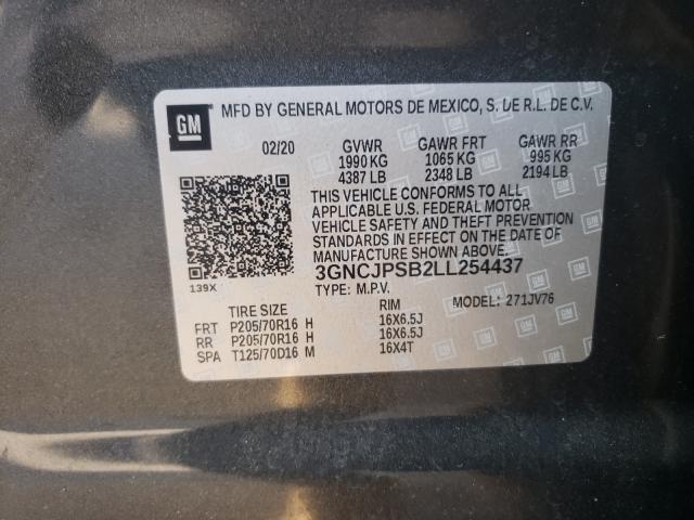 Photo 9 VIN: 3GNCJPSB2LL254437 - CHEVROLET TRAX 1LT 